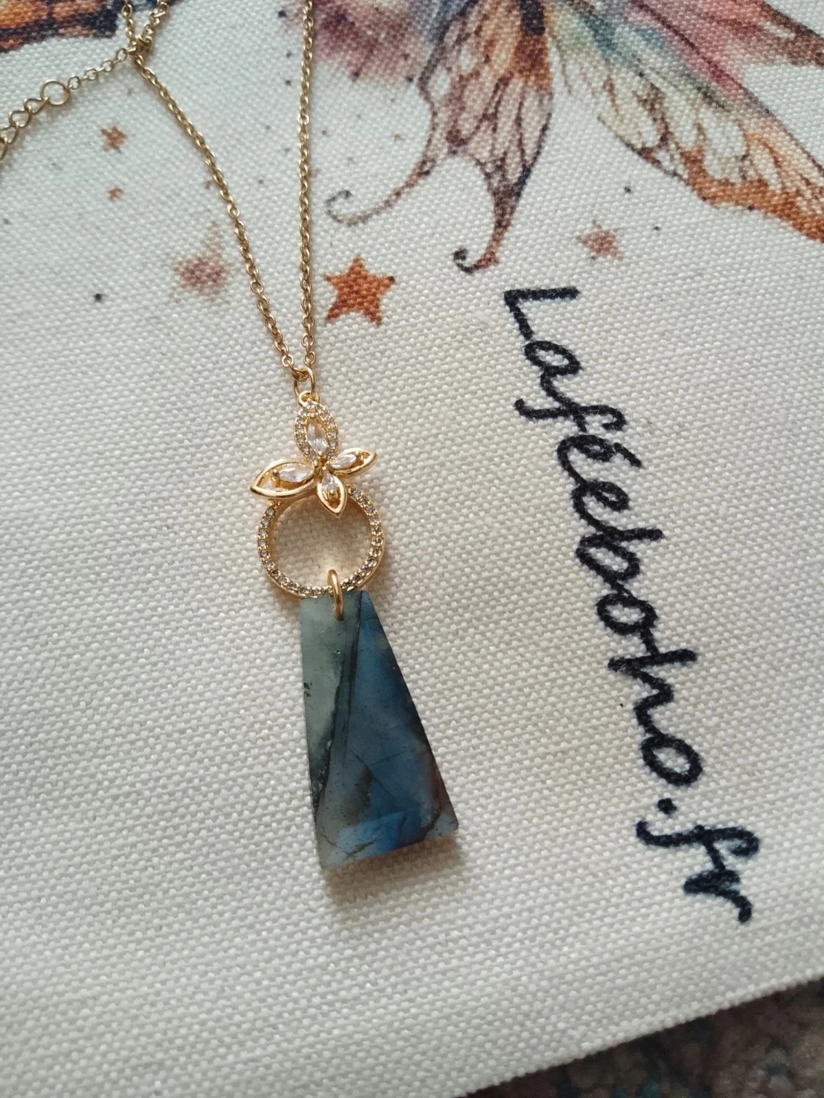 Collier protection pierre de labradorite – photo 3